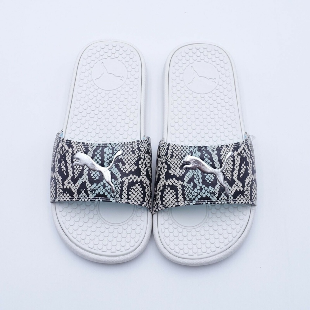 NEW PUMA Women's Cool Cat Snake Slide Sandals 380794-01 Black/White/Silver - Picture 3 of 12